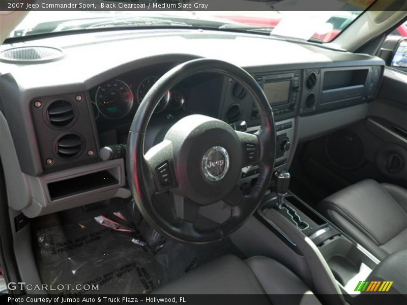 Black Clearcoat / Medium Slate Gray 2007 Jeep Commander Sport