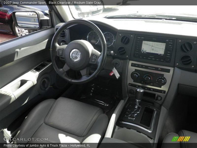 Black Clearcoat / Medium Slate Gray 2007 Jeep Commander Sport