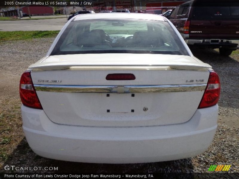 White / Gray 2005 Chevrolet Malibu LS V6 Sedan