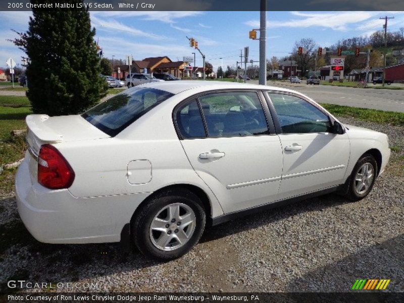 White / Gray 2005 Chevrolet Malibu LS V6 Sedan