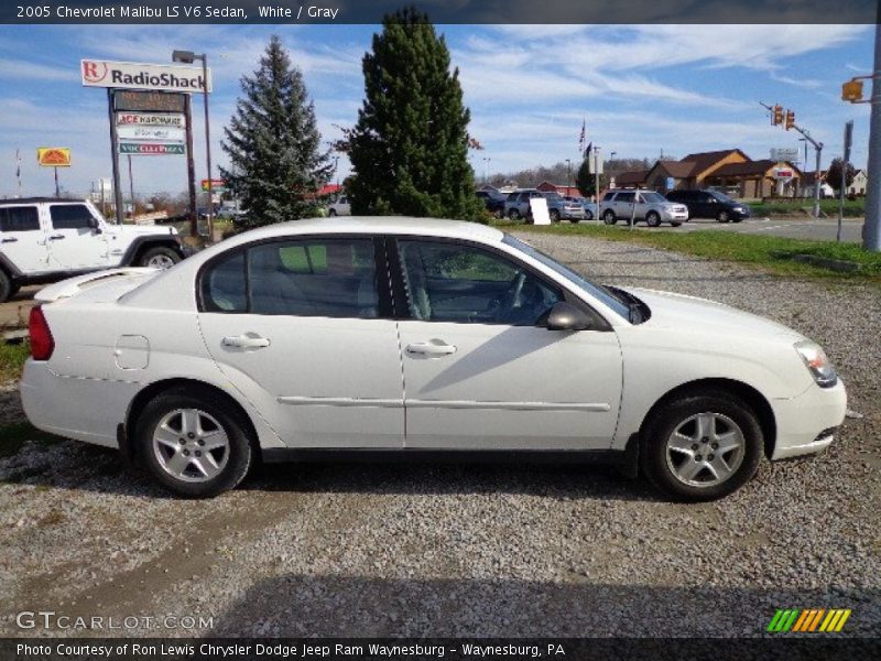 White / Gray 2005 Chevrolet Malibu LS V6 Sedan