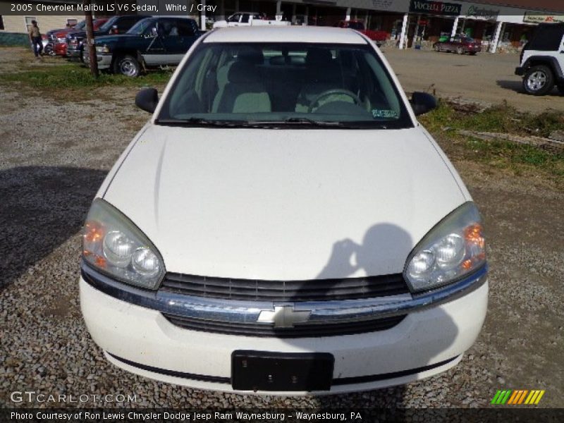 White / Gray 2005 Chevrolet Malibu LS V6 Sedan