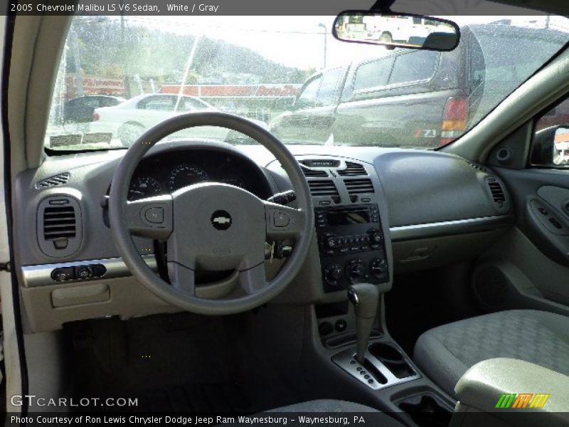 White / Gray 2005 Chevrolet Malibu LS V6 Sedan