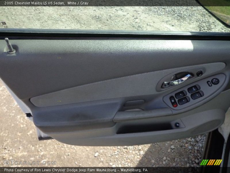 White / Gray 2005 Chevrolet Malibu LS V6 Sedan