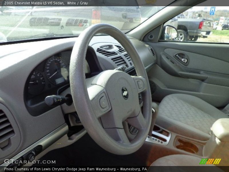 White / Gray 2005 Chevrolet Malibu LS V6 Sedan