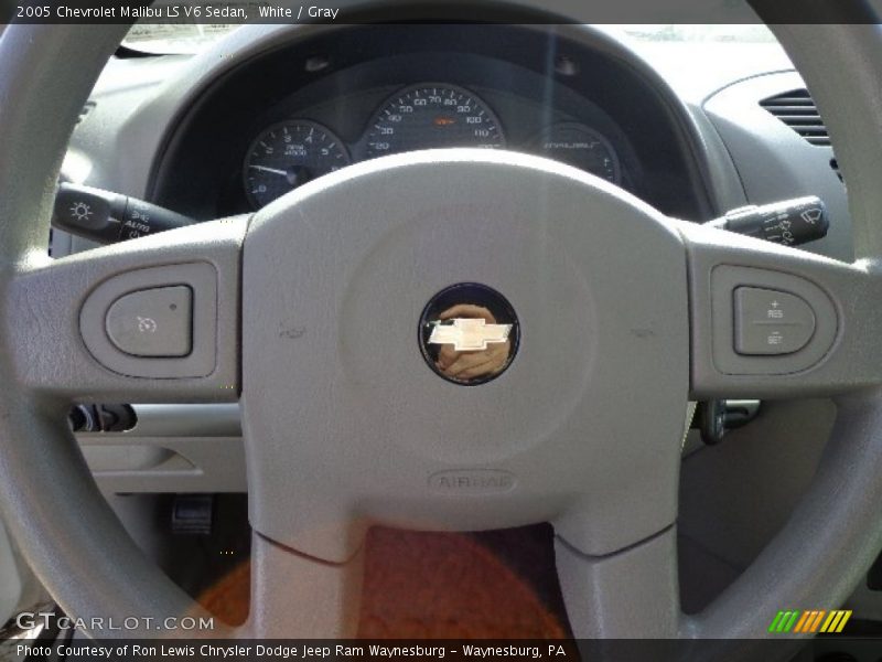 White / Gray 2005 Chevrolet Malibu LS V6 Sedan