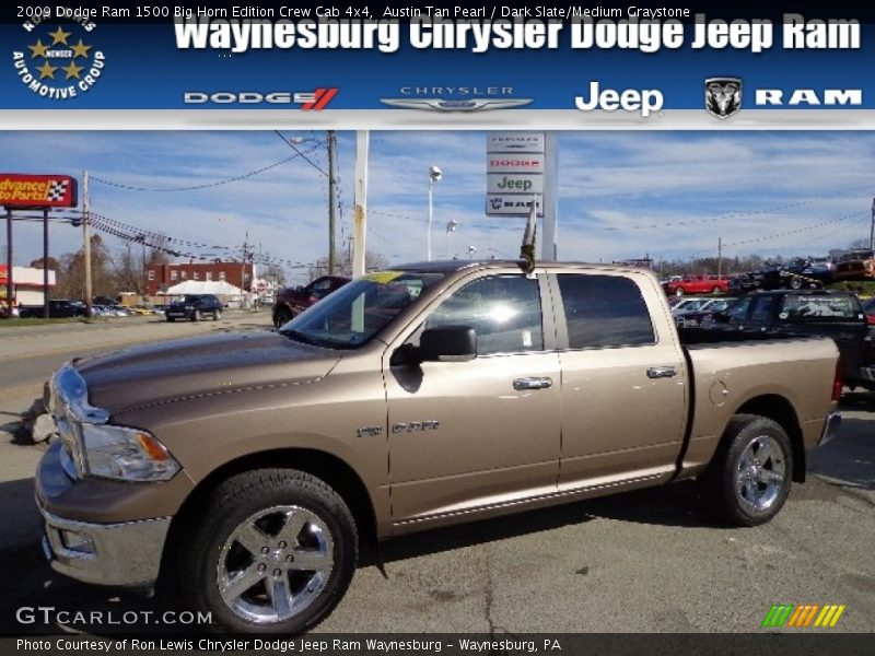 Austin Tan Pearl / Dark Slate/Medium Graystone 2009 Dodge Ram 1500 Big Horn Edition Crew Cab 4x4