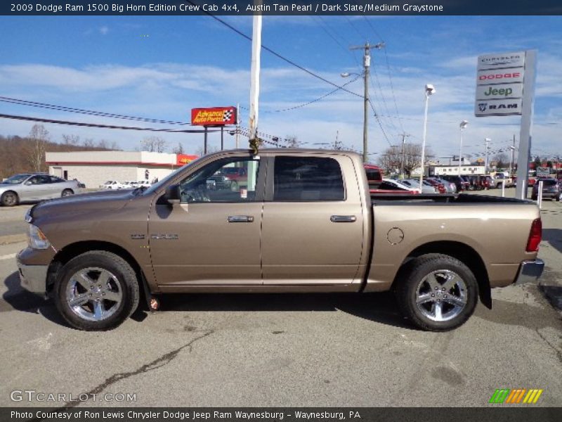 Austin Tan Pearl / Dark Slate/Medium Graystone 2009 Dodge Ram 1500 Big Horn Edition Crew Cab 4x4