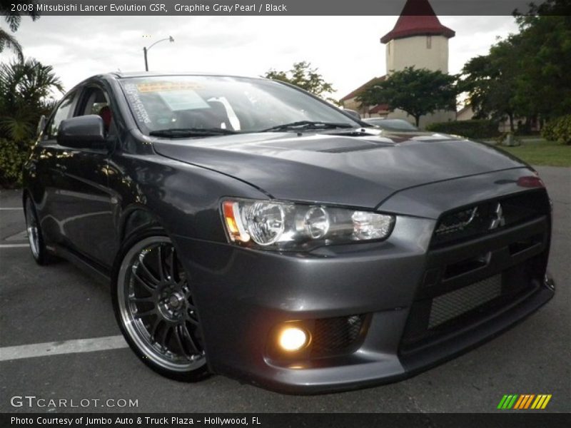 Graphite Gray Pearl / Black 2008 Mitsubishi Lancer Evolution GSR