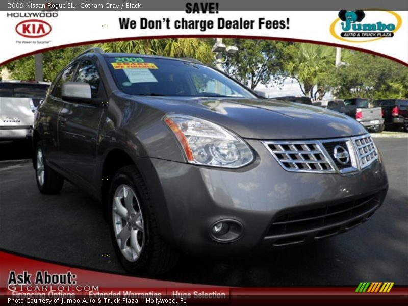 Gotham Gray / Black 2009 Nissan Rogue SL