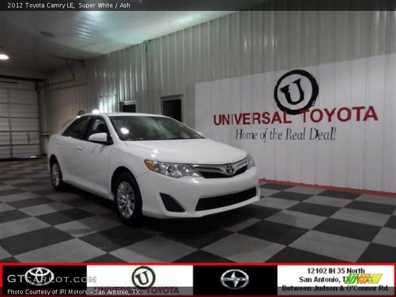 Super White / Ash 2012 Toyota Camry LE