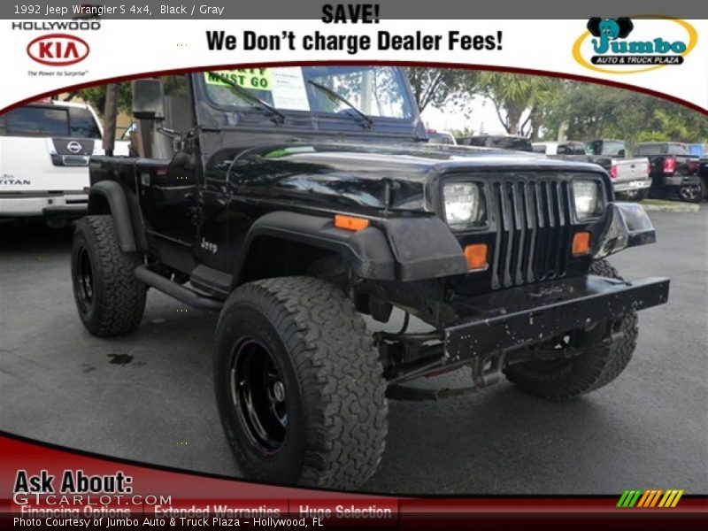 Black / Gray 1992 Jeep Wrangler S 4x4