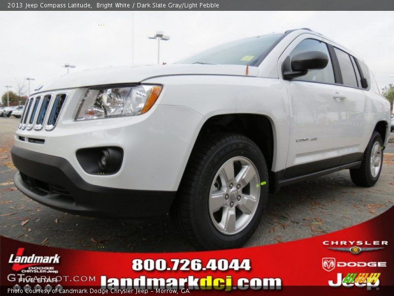 Bright White / Dark Slate Gray/Light Pebble 2013 Jeep Compass Latitude