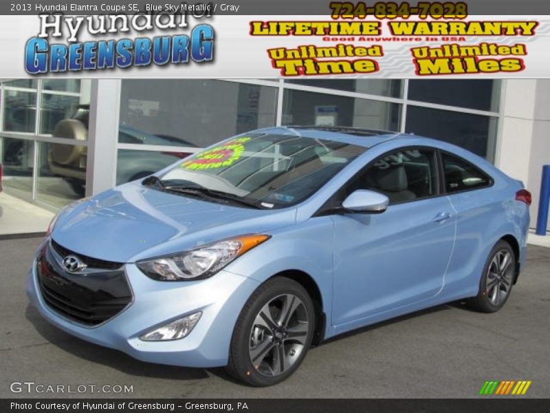 Blue Sky Metallic / Gray 2013 Hyundai Elantra Coupe SE