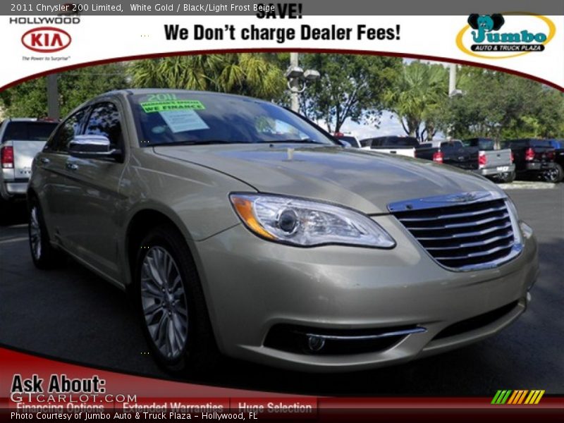 White Gold / Black/Light Frost Beige 2011 Chrysler 200 Limited