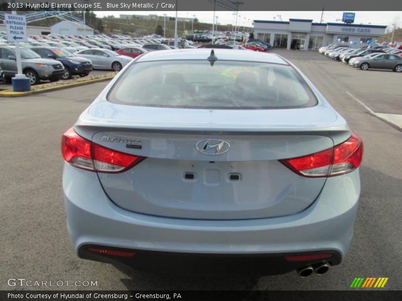 Blue Sky Metallic / Gray 2013 Hyundai Elantra Coupe SE