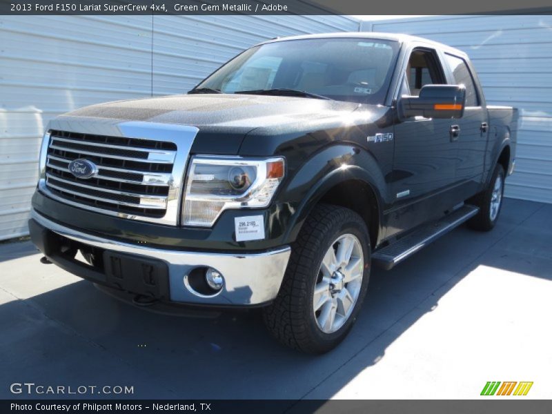 Green Gem Metallic / Adobe 2013 Ford F150 Lariat SuperCrew 4x4