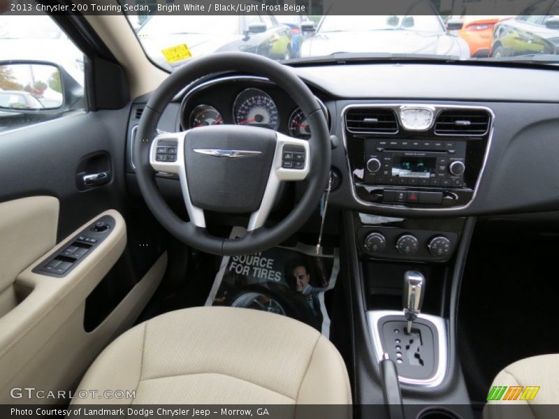 Bright White / Black/Light Frost Beige 2013 Chrysler 200 Touring Sedan