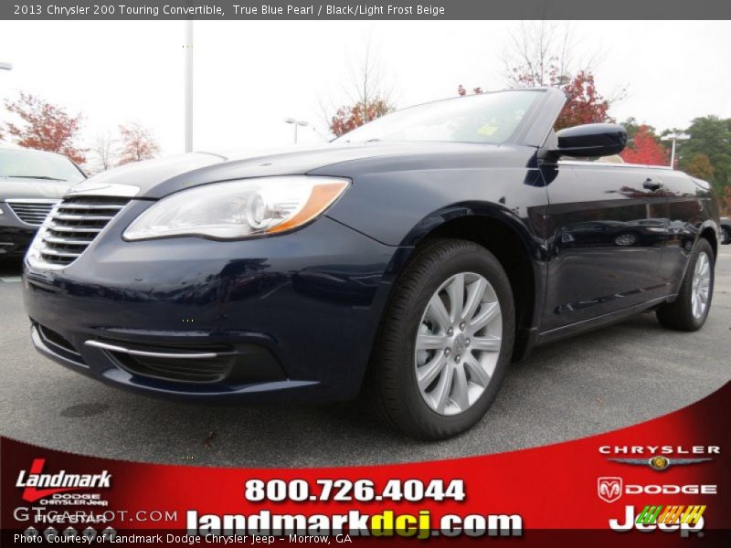 True Blue Pearl / Black/Light Frost Beige 2013 Chrysler 200 Touring Convertible