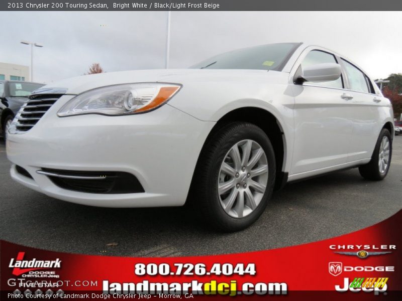 Bright White / Black/Light Frost Beige 2013 Chrysler 200 Touring Sedan