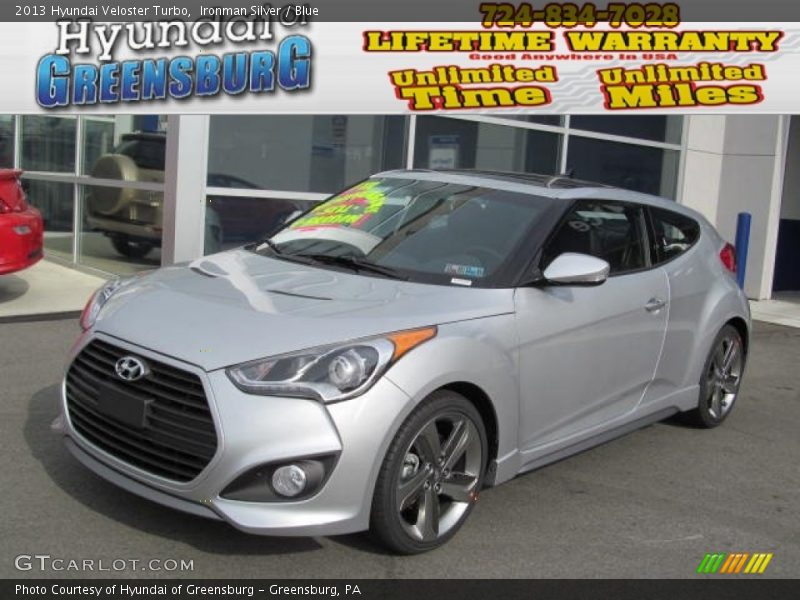 Ironman Silver / Blue 2013 Hyundai Veloster Turbo