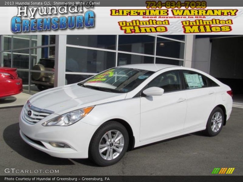 Shimmering White / Camel 2013 Hyundai Sonata GLS