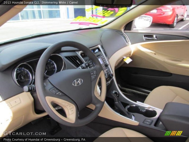 Shimmering White / Camel 2013 Hyundai Sonata GLS