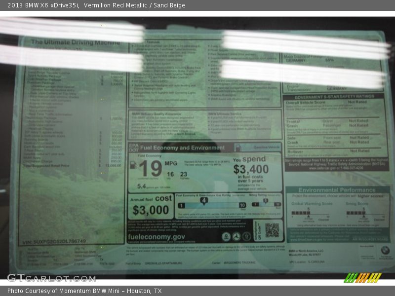Vermilion Red Metallic / Sand Beige 2013 BMW X6 xDrive35i