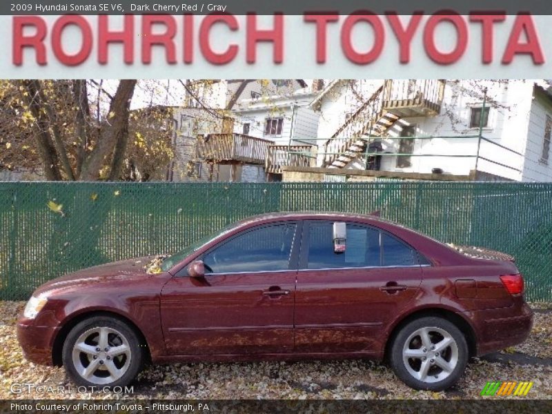 Dark Cherry Red / Gray 2009 Hyundai Sonata SE V6