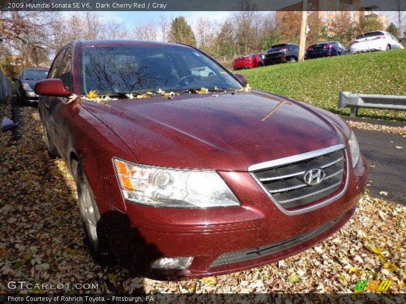 Dark Cherry Red / Gray 2009 Hyundai Sonata SE V6