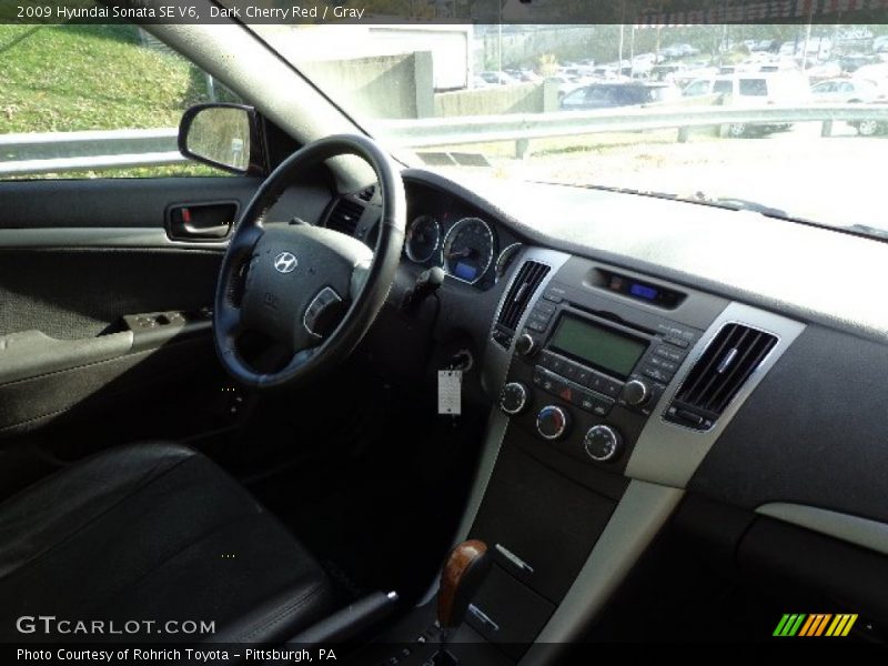 Dark Cherry Red / Gray 2009 Hyundai Sonata SE V6
