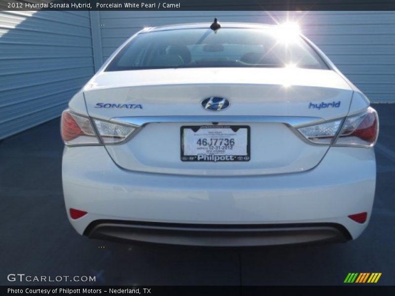 Porcelain White Pearl / Camel 2012 Hyundai Sonata Hybrid