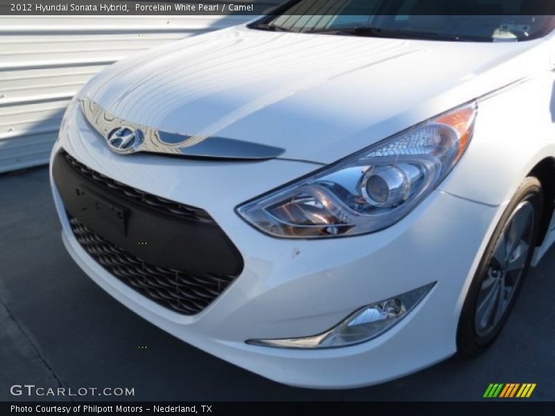 Porcelain White Pearl / Camel 2012 Hyundai Sonata Hybrid