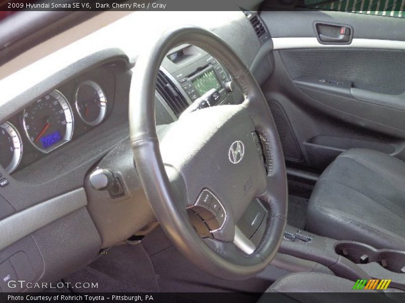 Dark Cherry Red / Gray 2009 Hyundai Sonata SE V6