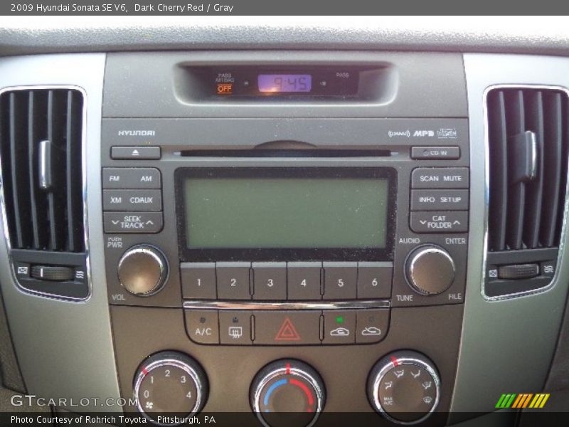 Dark Cherry Red / Gray 2009 Hyundai Sonata SE V6