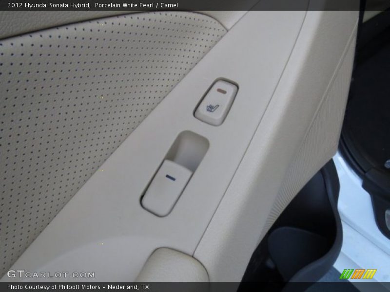 Porcelain White Pearl / Camel 2012 Hyundai Sonata Hybrid