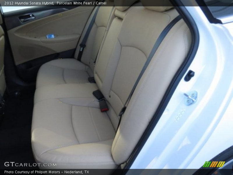 Porcelain White Pearl / Camel 2012 Hyundai Sonata Hybrid