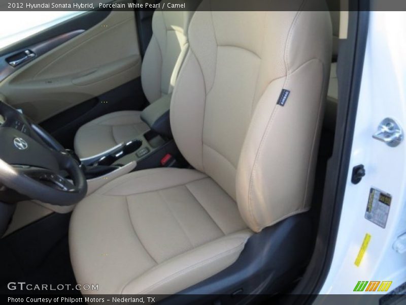 Porcelain White Pearl / Camel 2012 Hyundai Sonata Hybrid