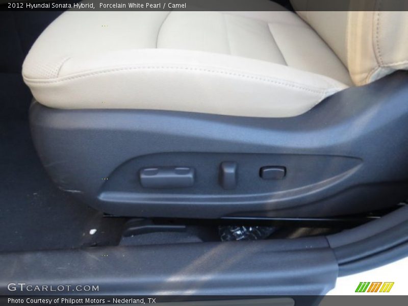 Porcelain White Pearl / Camel 2012 Hyundai Sonata Hybrid