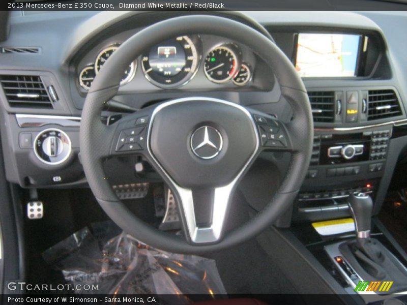 Diamond White Metallic / Red/Black 2013 Mercedes-Benz E 350 Coupe