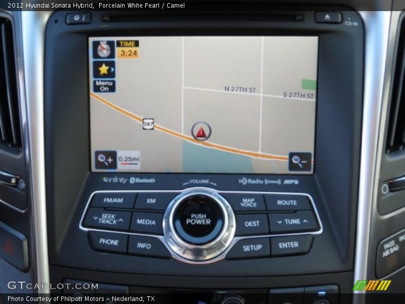 Porcelain White Pearl / Camel 2012 Hyundai Sonata Hybrid