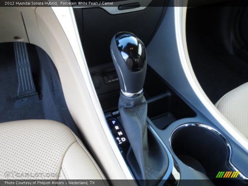 Porcelain White Pearl / Camel 2012 Hyundai Sonata Hybrid