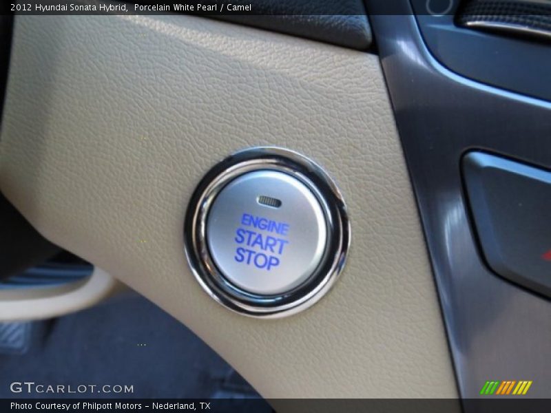 Porcelain White Pearl / Camel 2012 Hyundai Sonata Hybrid