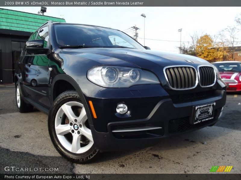 Monaco Blue Metallic / Saddle Brown Nevada Leather 2009 BMW X5 xDrive30i