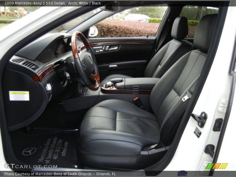 Arctic White / Black 2009 Mercedes-Benz S 550 Sedan