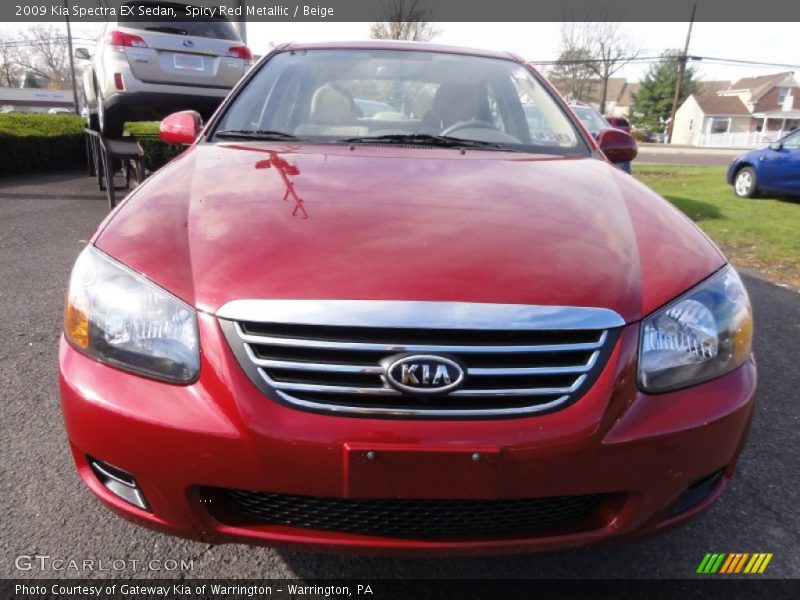 Spicy Red Metallic / Beige 2009 Kia Spectra EX Sedan