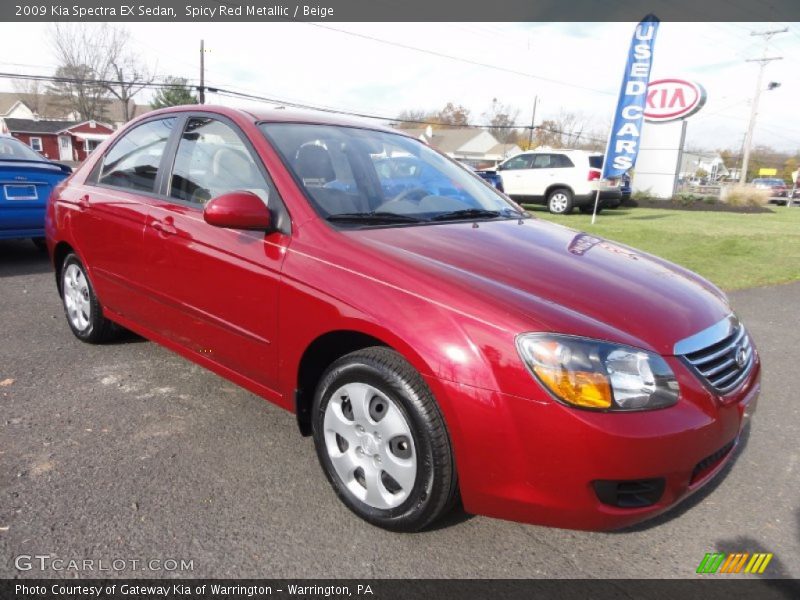 Spicy Red Metallic / Beige 2009 Kia Spectra EX Sedan