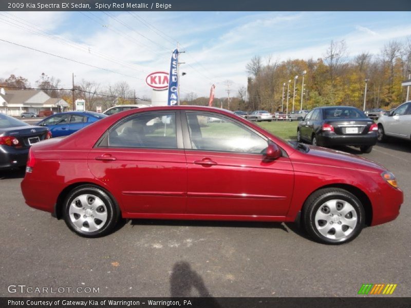 Spicy Red Metallic / Beige 2009 Kia Spectra EX Sedan