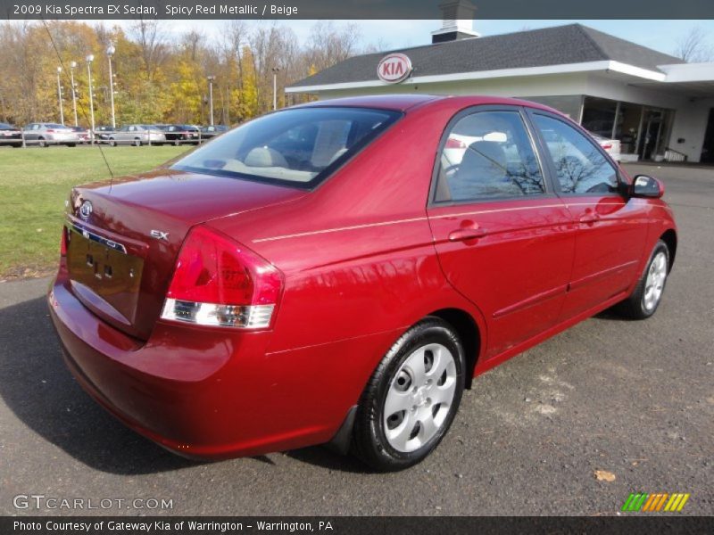 Spicy Red Metallic / Beige 2009 Kia Spectra EX Sedan