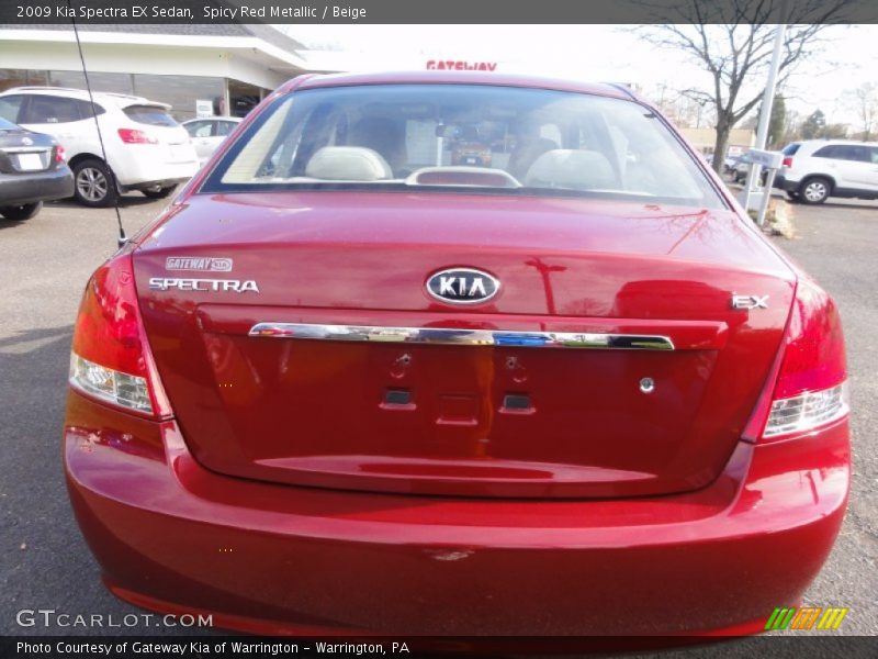 Spicy Red Metallic / Beige 2009 Kia Spectra EX Sedan